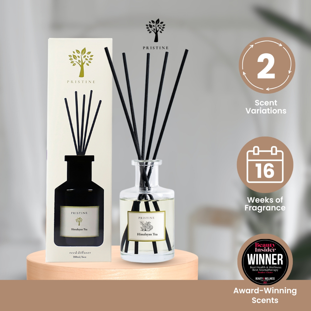 Pristine Reed Diffuser |Signature Scent |180ml| Best Aromatherapy Beauty Insider Award | Fragrance Home for Decoration