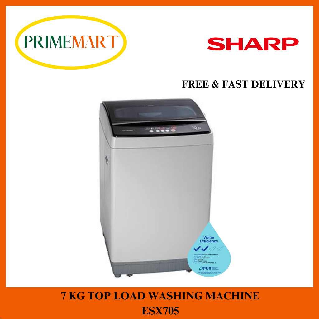 sharp 7kg top load washer shp esx705