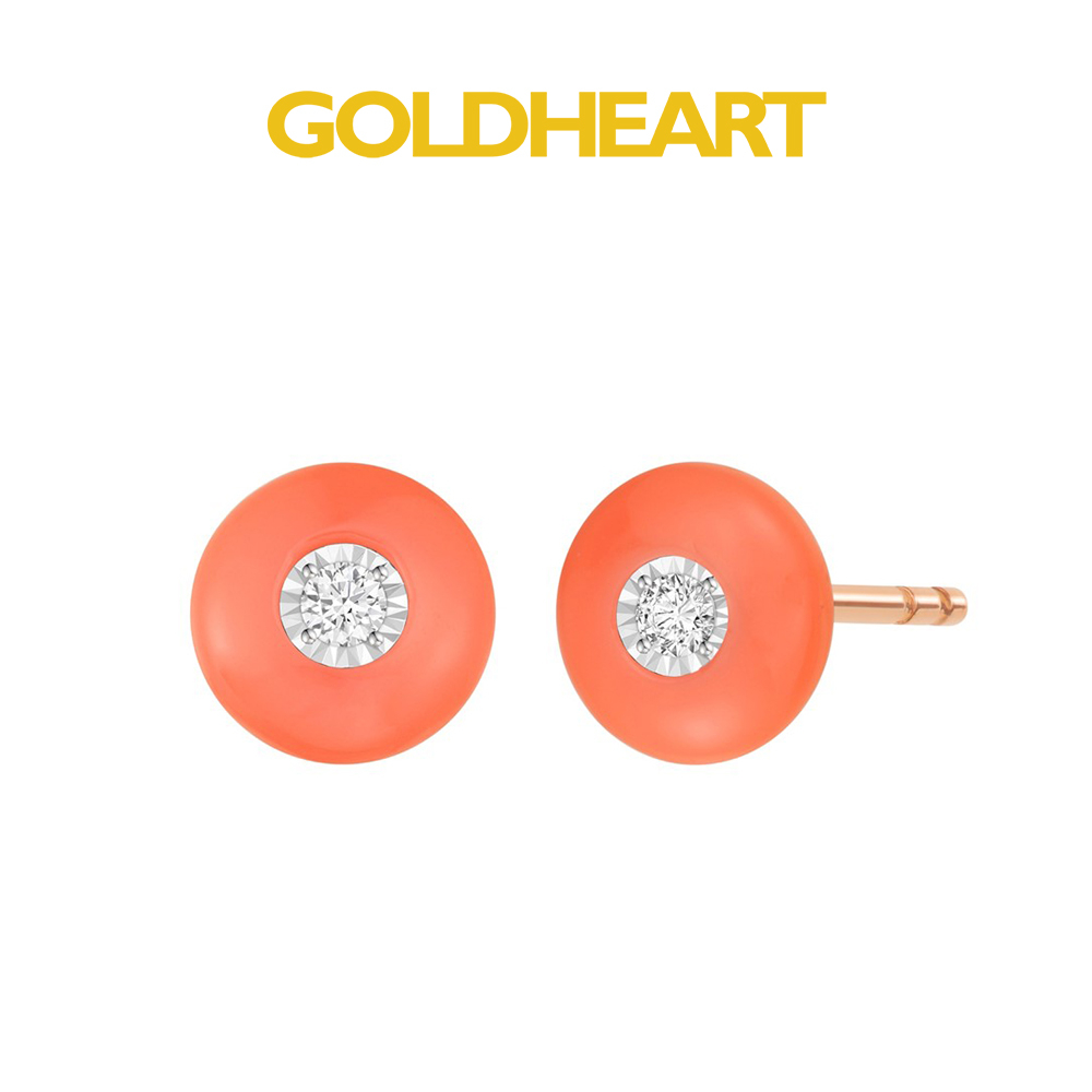 Goldheart KStyle 14k Rose Gold Diamond Circle Earrings Shopee Singapore