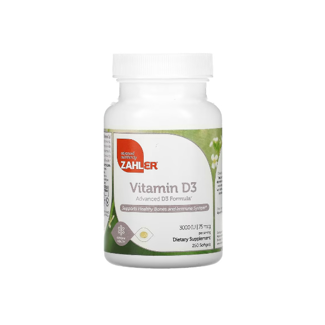 Zahler, Vitamin D3, Advanced D3 Formula, 125 mcg (5,000 IU)/50 mcg