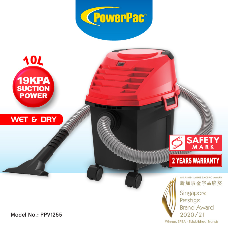 PowerPac Vacuum Cleaner Wet & Dry with Vacuum 19KPa Suction (PPV1255)
