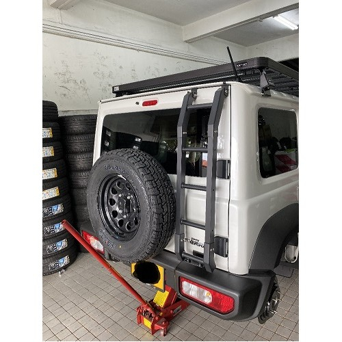Scaletta Posteriore Per Suzuki Jimny JB64/JB74 2019-2024 - Nera, In Alluminio, Portata 200kg - Foto 8