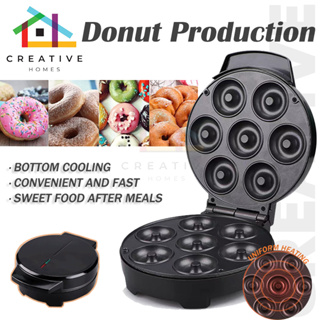 Mini Donut Maker Machine, Non Stick Portable Electric Doughnut Making Pan,  Makes 8 Donuts for Home Breakfast Snacks Dessert Cakes Muffins, 1400W