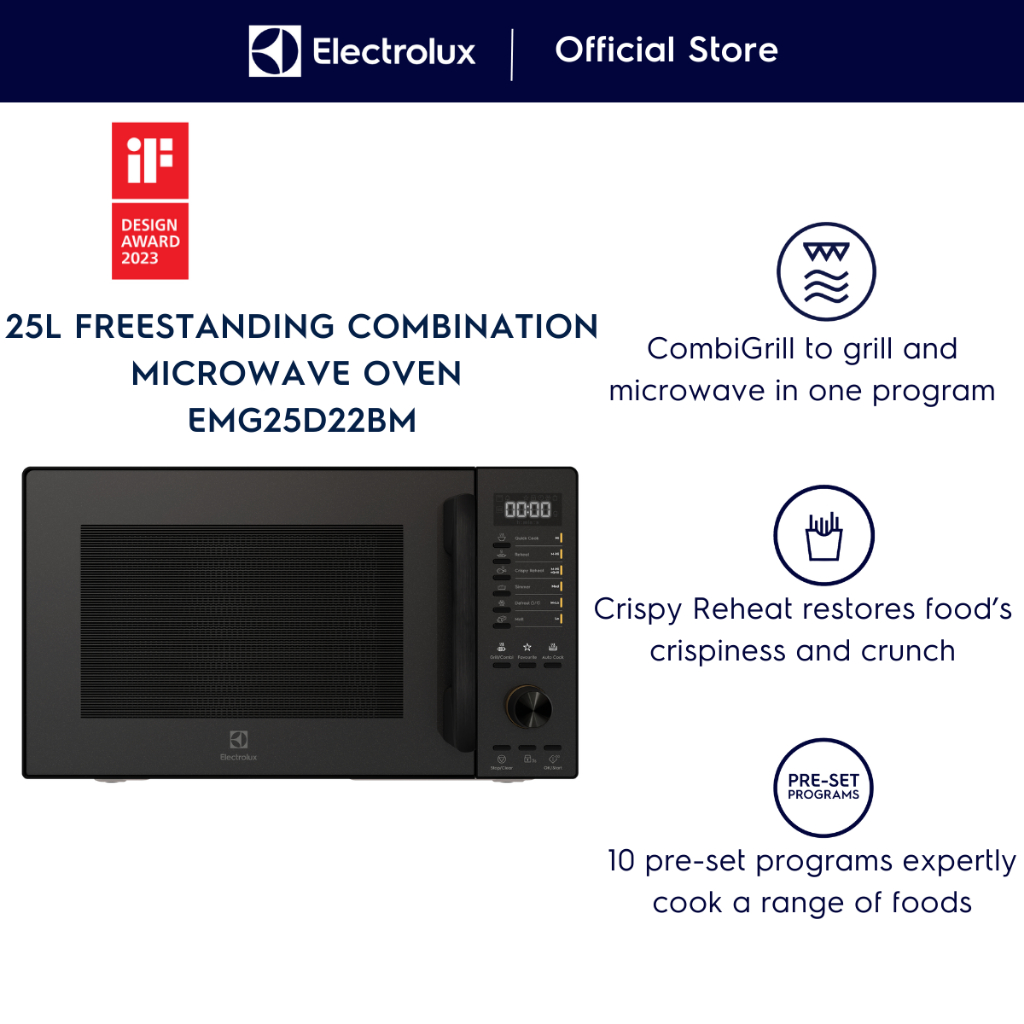 Electrolux EMG25D22BM 25L UltimateTaste 500 Freestanding Combination