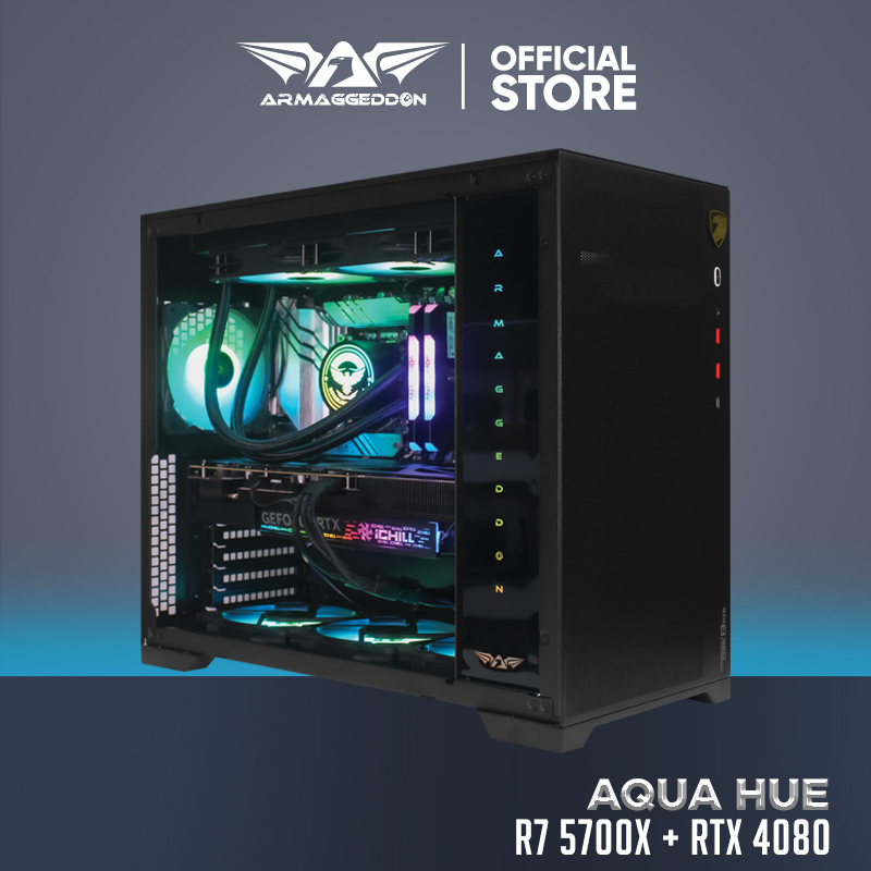 Armaggeddon Aqua Hue | R7 5700X + RTX 4080 | Gaming PC | 16GB RGB RAM | 1TB SSD