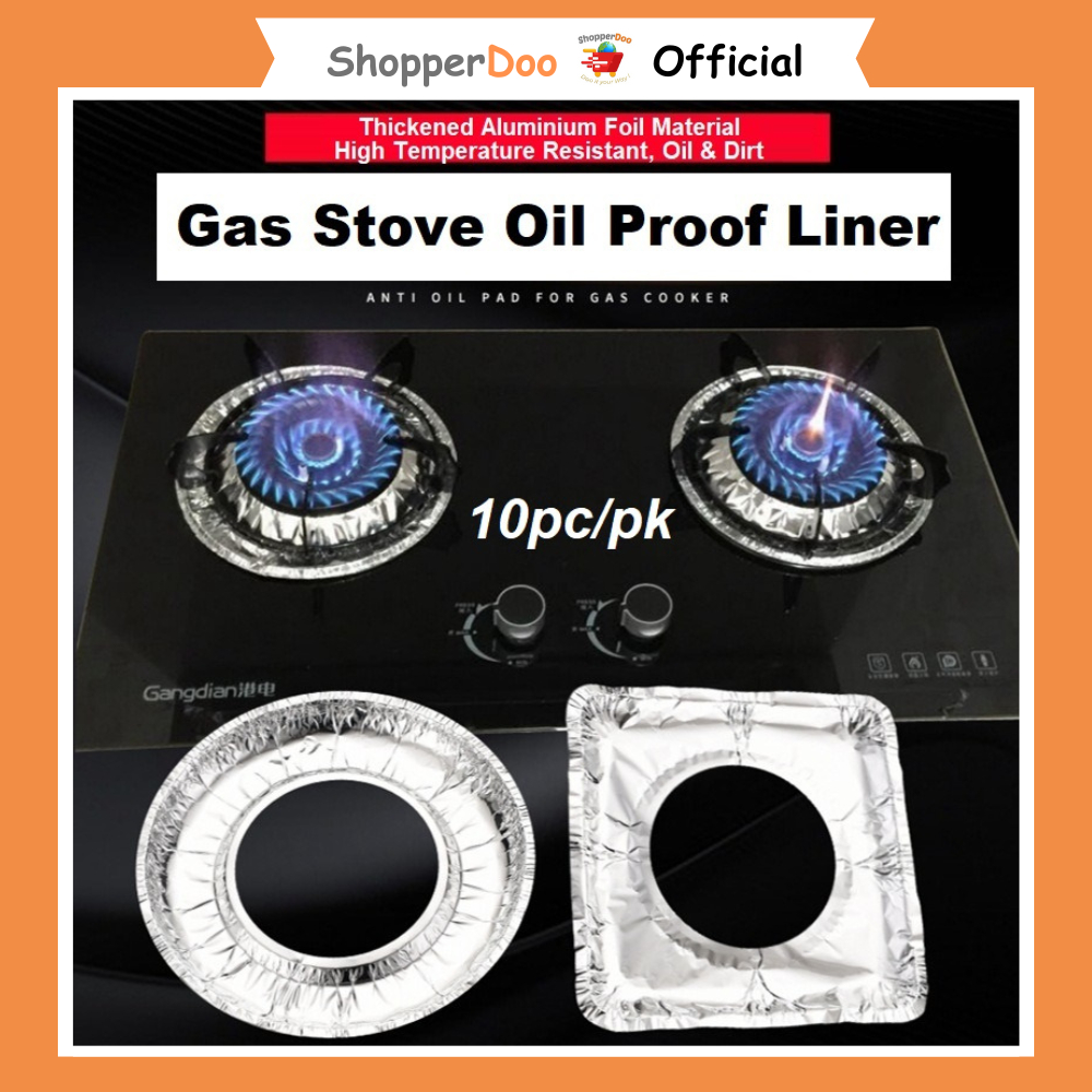 [SG Rdy Stock] Aluminium Foil For Gas Stove Use 10pc/pk Prevents Oil