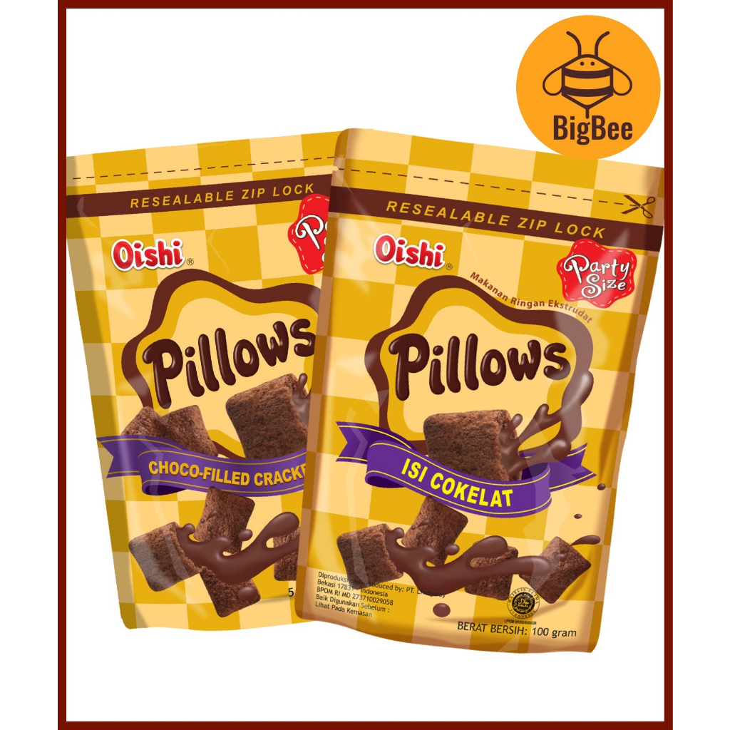 Oishi Pillows Chocolate Filled Crackers 100g / pack Shopee Singapore