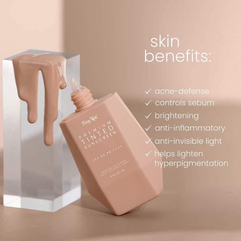 [ SG AVAILABLE ]Fairy Skin Premium Tinted Sunscreen SPF 50 PA+++, 50ml