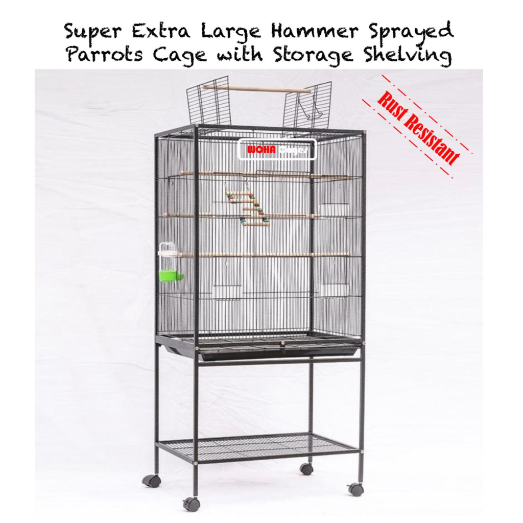 Picture of [WOHA] Latest Open Top Extra Large Hammer Sprayed Parrots Cage with ...