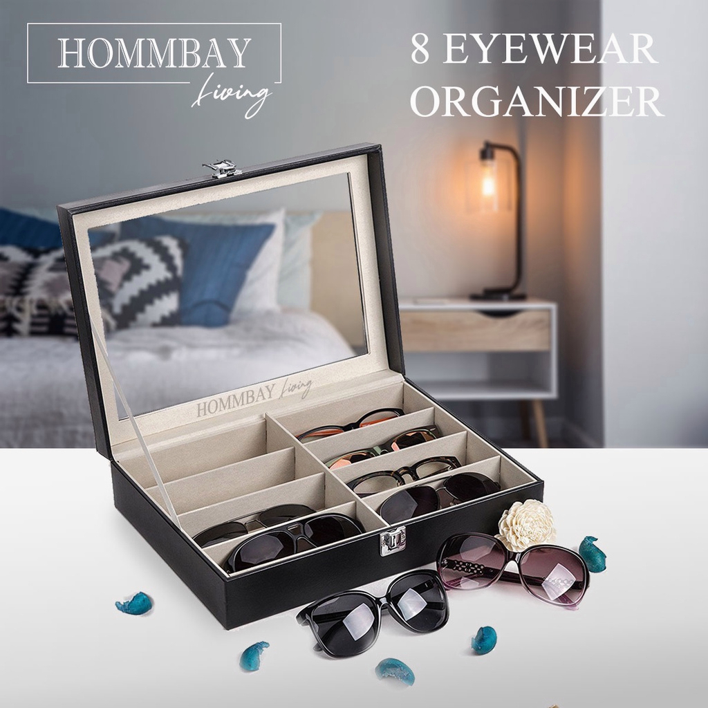 8 Spectacles Sunglass Sunglasses Glasses Eyewear Accessories Organiser Storage Box Clear Display Case Shopee Singapore