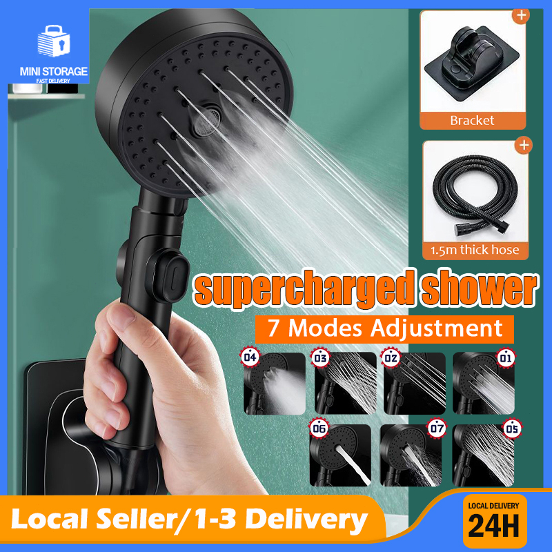 7 Mode Showerhead Handheld High Pressure Shower Head 淋雨噴頭 | Shopee ...