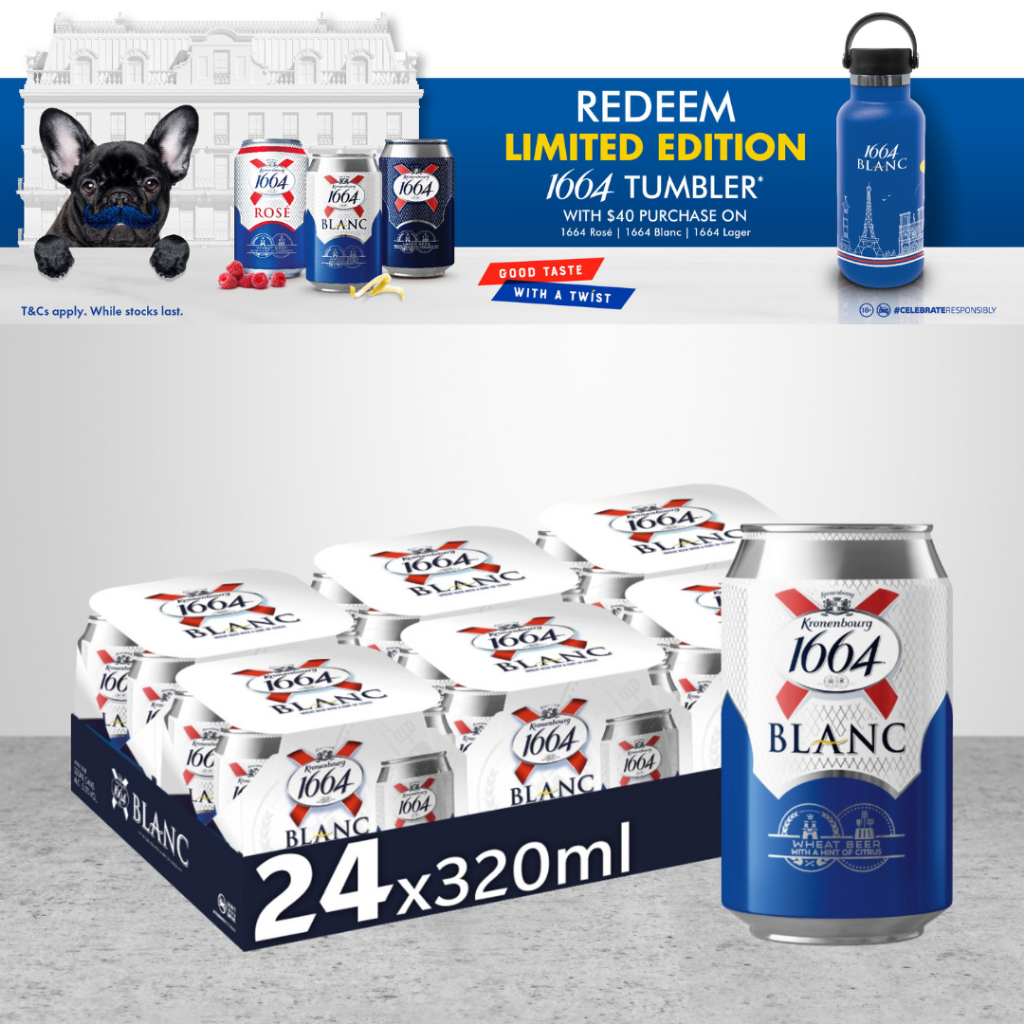 Kronenbourg 1664 Blanc Wheat Beer 320ml Can (Pack of 24) | Shopee Singapore