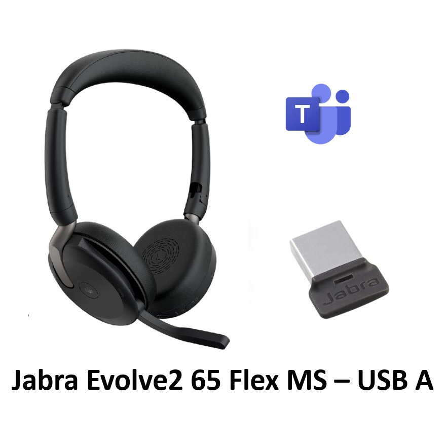 Jabra Evolve2 65 Flex UC/MS Stereo ANC Wireless Bluetooth Headset