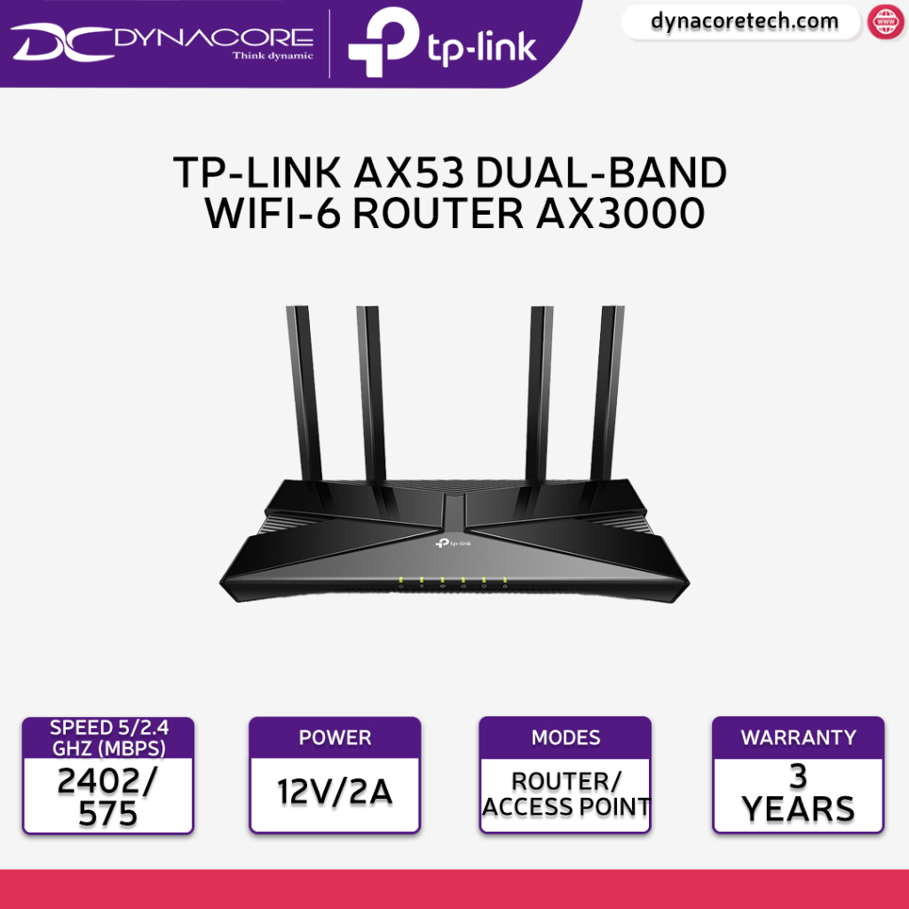 TP-Link Archer AX53 AX3000 Dual Band Gigabit Wi-Fi 6 Router | Shopee ...