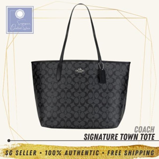Coach black town discount tote