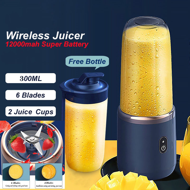 【SG】300ML 6 Blade Portable Juicer 2 Cups Blender Multifunction