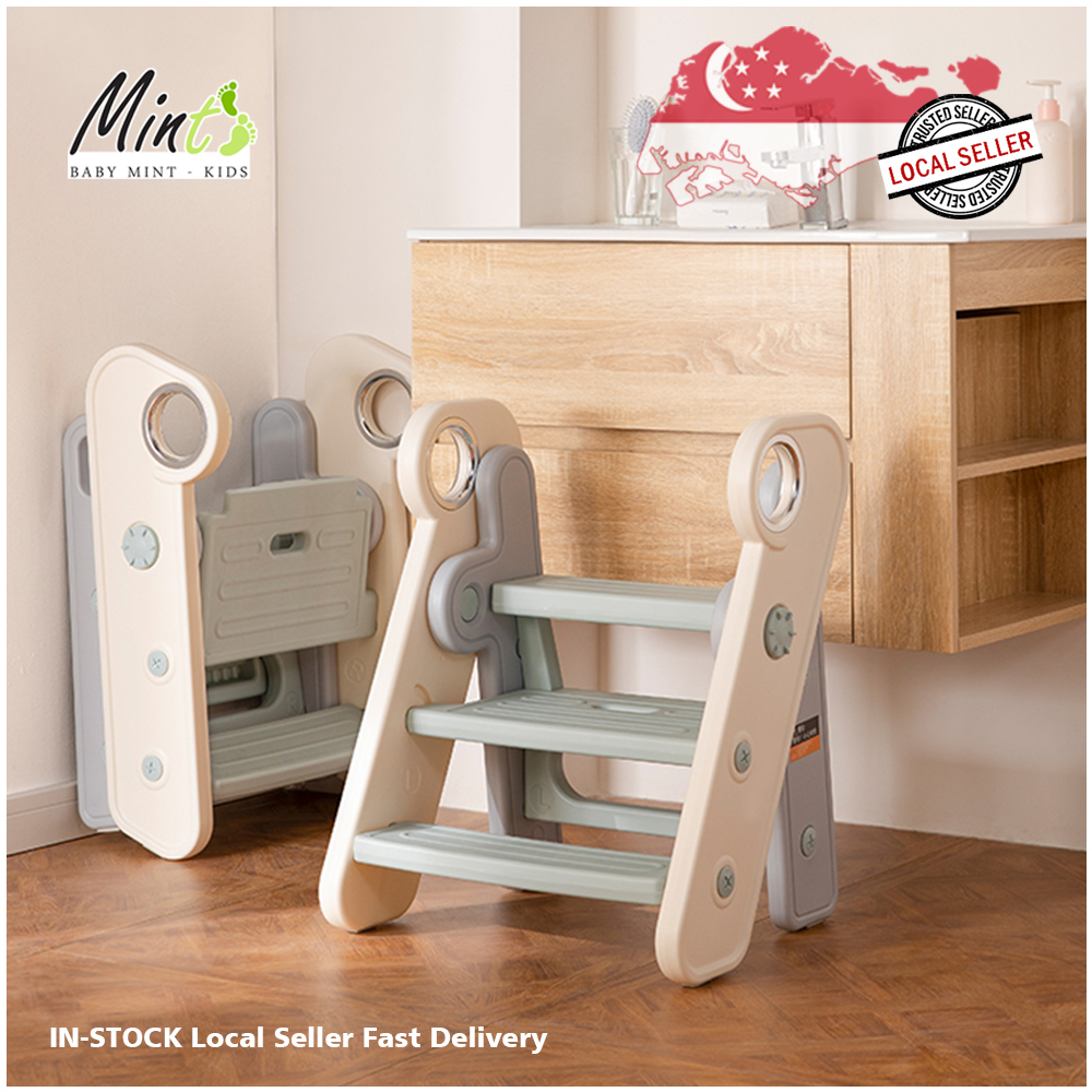 SG STOCK Kids Kitchen Step Stool with Safety Rail, Toddler Learning