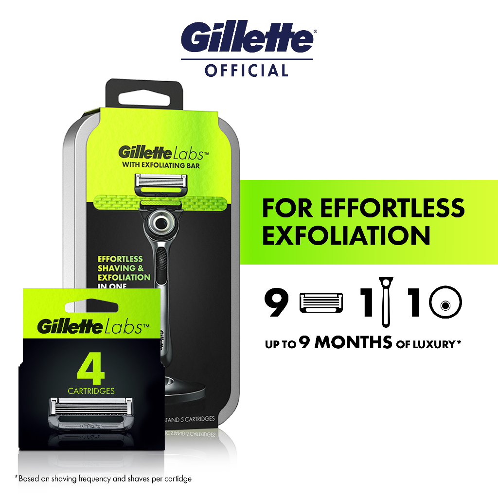 [Bundle of 2] Gillette Labs with Exfoliating Bar 1 Handle + 9 Refills ...