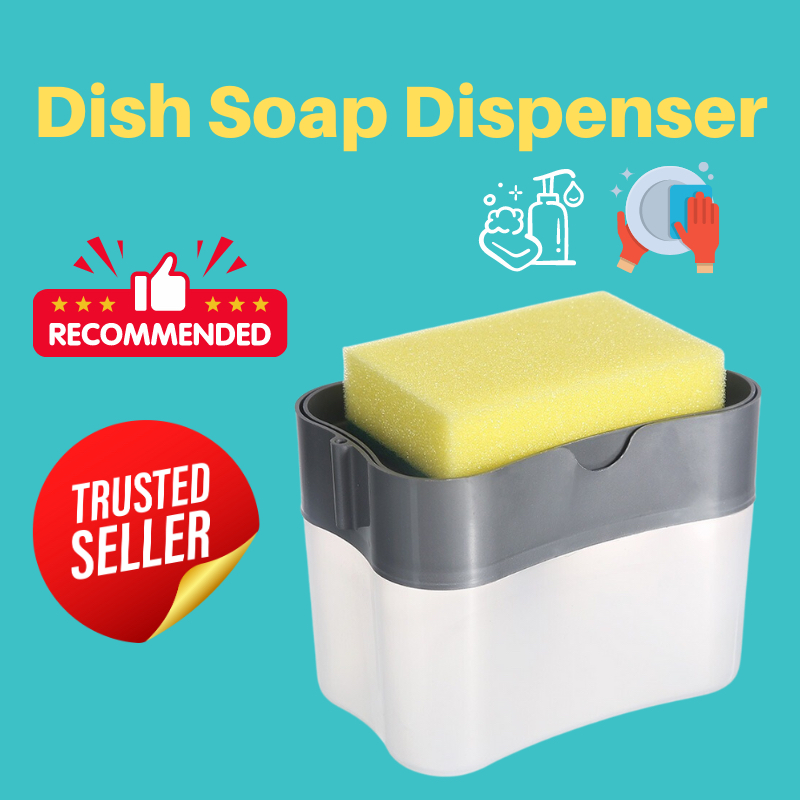 [SG Stock] 2in1 Dish Soap Dispenser & Sponge Holder Liquid Soap Pump