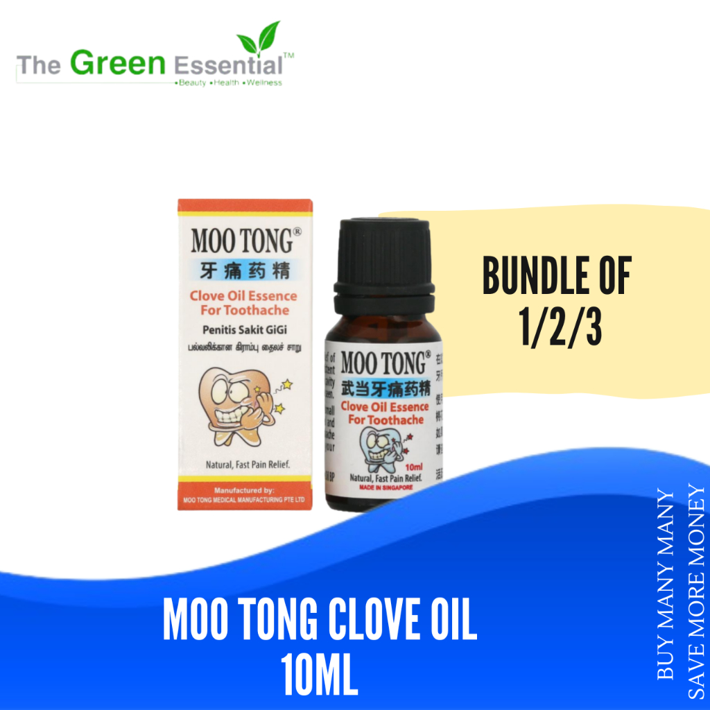 [Bundle 1/2/3] Moo Tong Clove Oil Essence for Toothache 10ml | Shopee ...