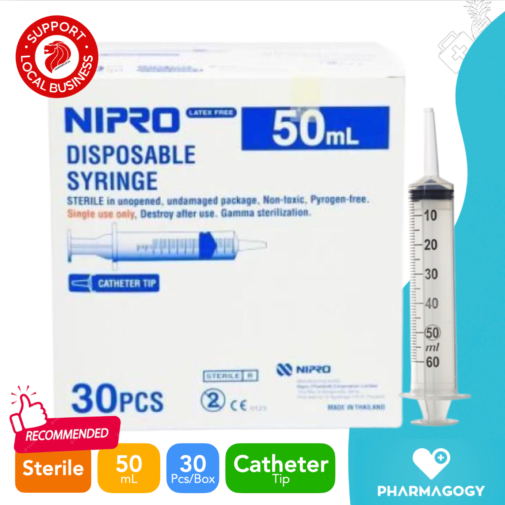 NIPRO Syringes without Needle Catheter Tip 50ML 30pc/Box, Nipro