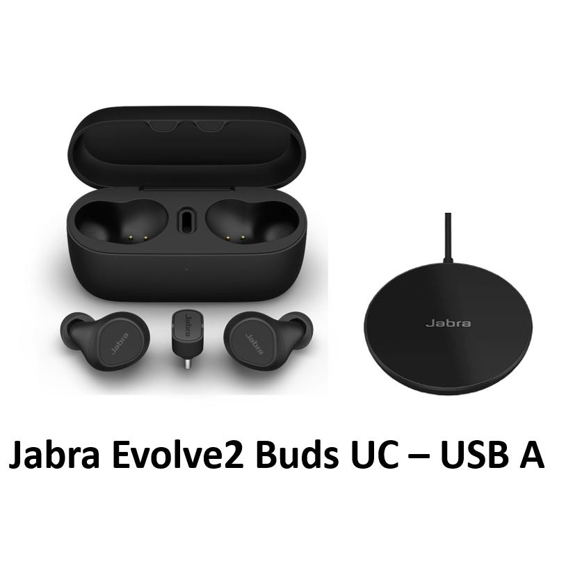 Jabra Evolve2 Buds UC/MS ANC, Wireless Bluetooth Earbuds with