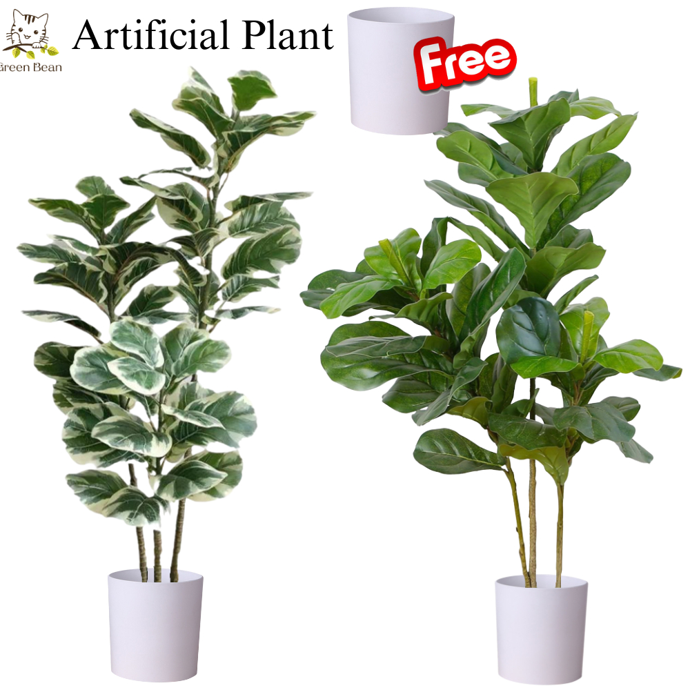 Artificial Plants Artificial Fiddle Leaf Fig Tree With Free White