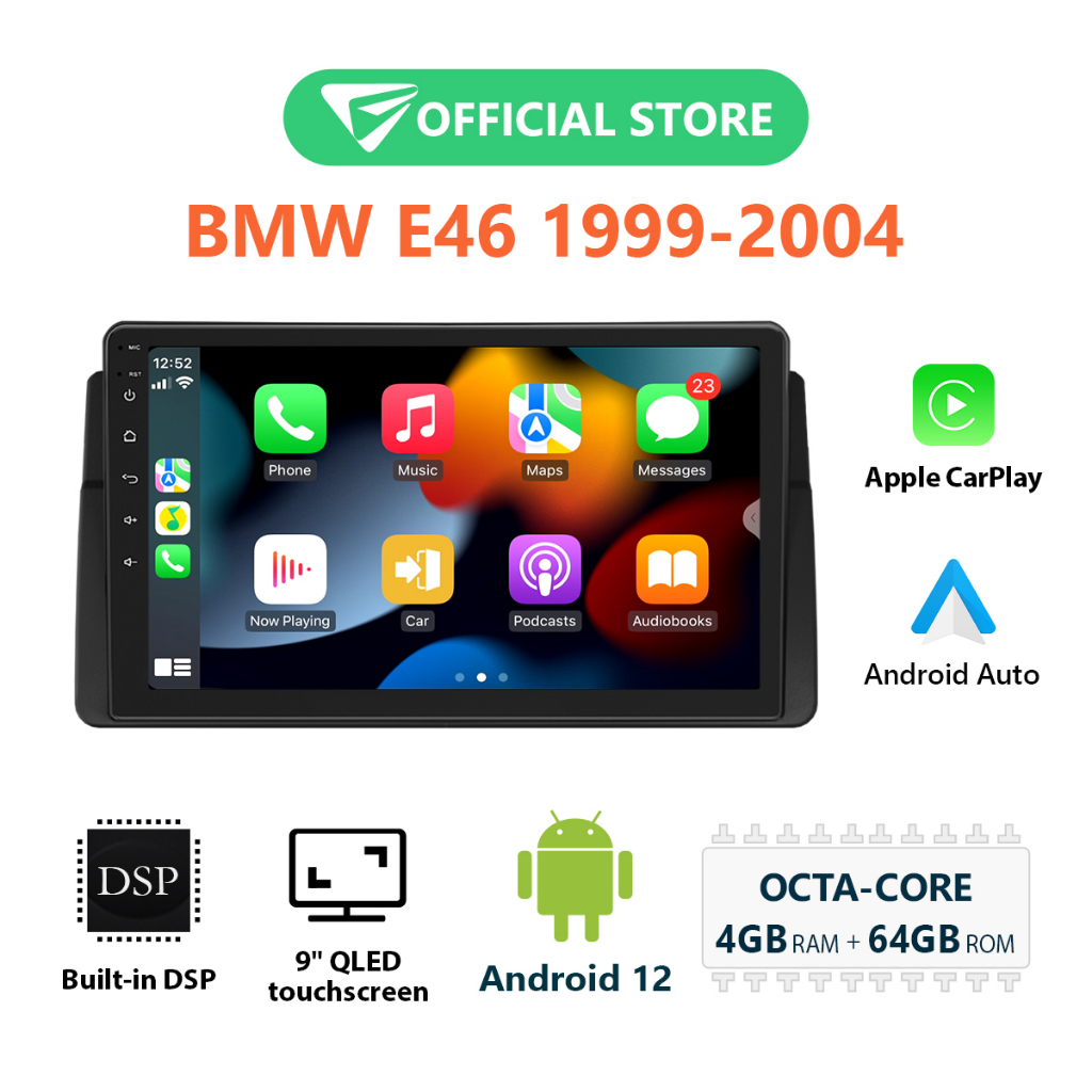 Eonon BMW E46 Android 12 Car Player with Apple CarPlay and Android Auto