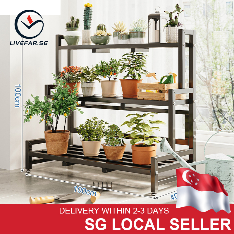 【SG Stock】Livefar Stainless Steel Flower Rack Indoor/Outdoor Metal ...