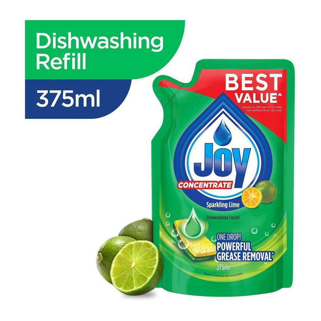 Joy Concentrate Sparkling Lime Dishwashing Liquid Refill 375ml Shopee