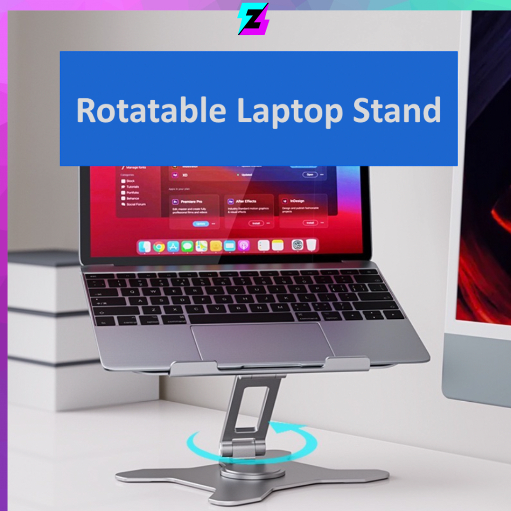 Z Tech Tablet and Laptop Stand Foldable 360 Rotatable Handle Heavy ...