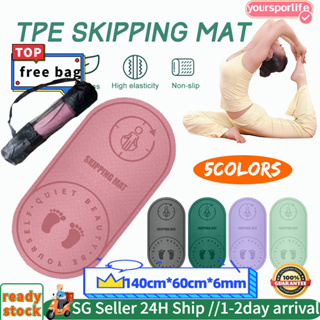 Anti-Slip Premium Quality TPE Yoga Mat, Extra Thick 6/8mm TPE Workout Mat,  Free Strap + Bag