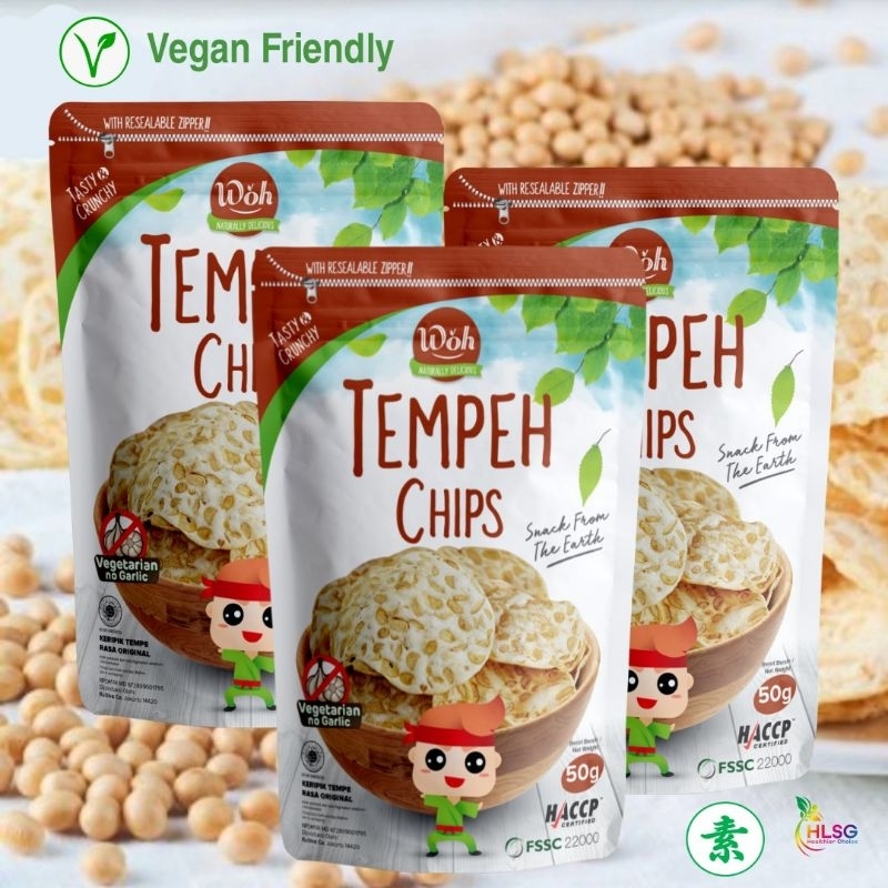 [Vegan Bundle] WOH Tempeh Chips Vegetarian 3x50g Shopee Singapore