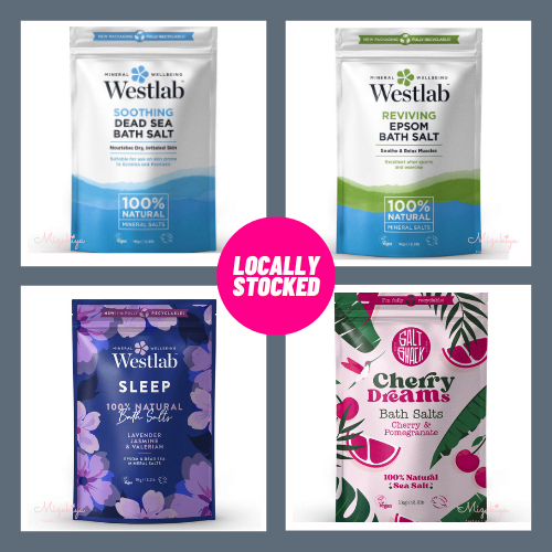 Westlab Bath Salts Dead Sea, Epsom, Sleep, Recover, Zen, Pink Gin