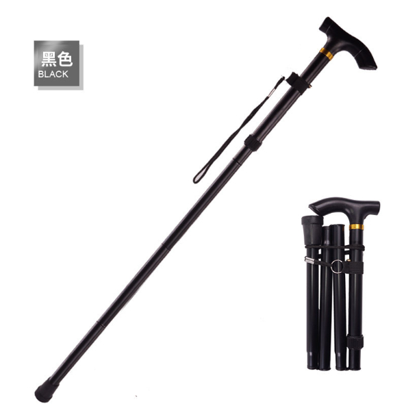 Elderly Walking Stick Travel Pole Foldable Cane Adjustable Collapsible