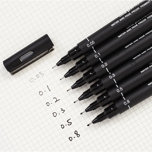 ORIGINAL UNI PIN FINE LINE PIGMENT INK MARKER PEN BLACK DRAWING PEN(PIN ...