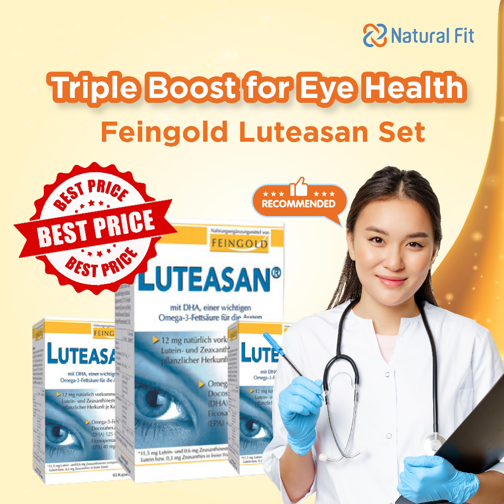 [Bundle of 3] Feingold Luteasan Eye Supplement with Lutein Zeaxanthin