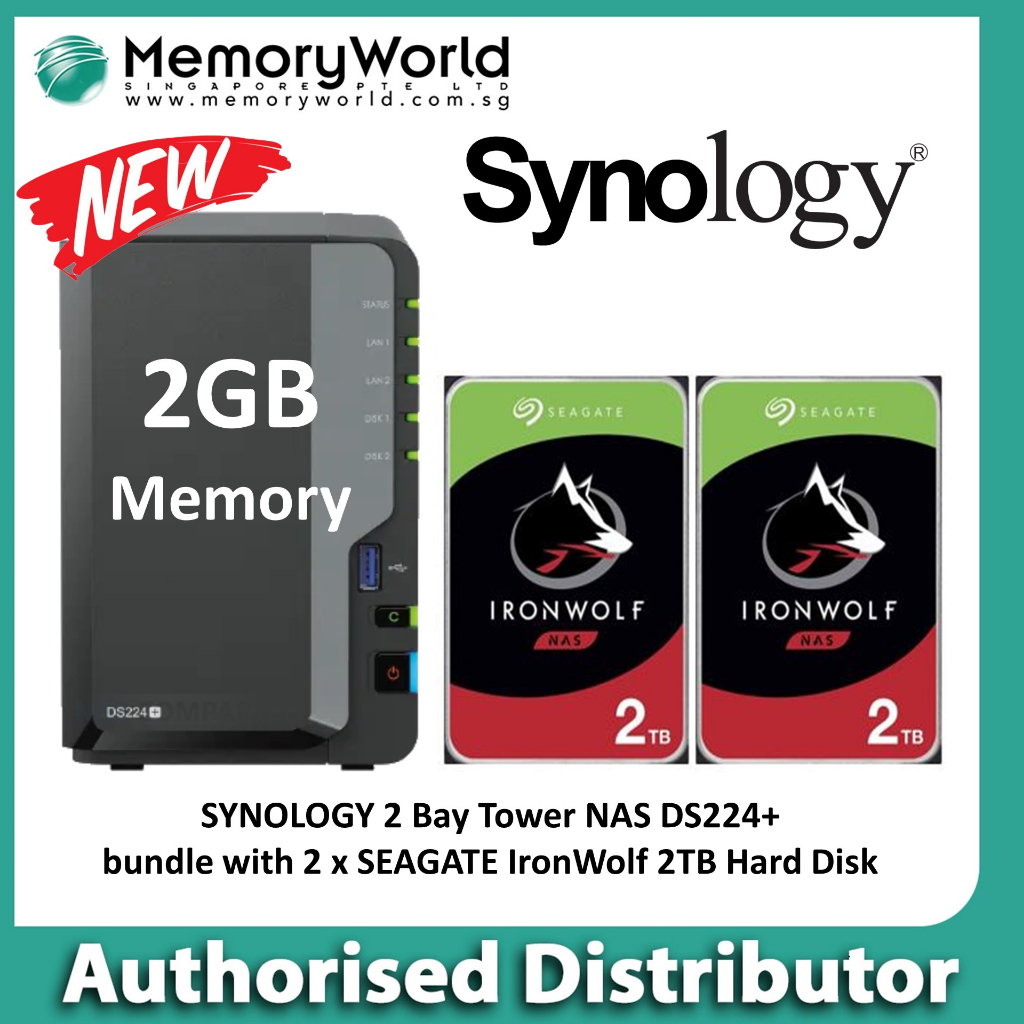 Synology Authorised Distributor Synology Ds224 2 Bay Diskstation Nas Bundle Promotion With 2 6146