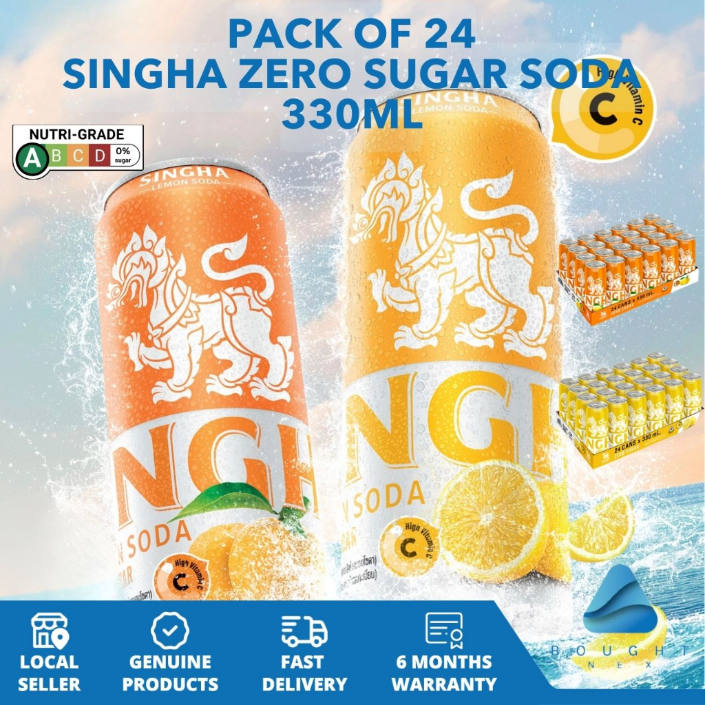 Bundle Of 24 Singha Lemon Soda No Sugar No Calories High Vitamin