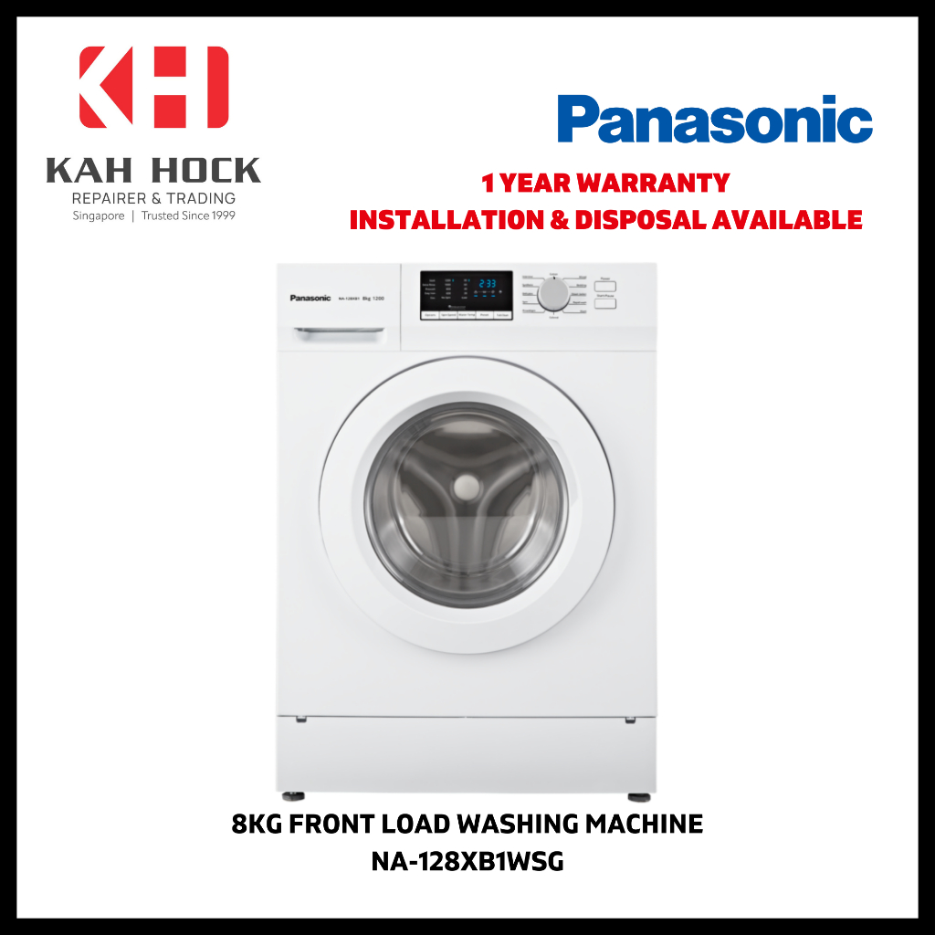 PANASONIC 8KG FRONT LOAD WASHING MACHINE NA128XB1WSG 1 YEAR WARRANTY