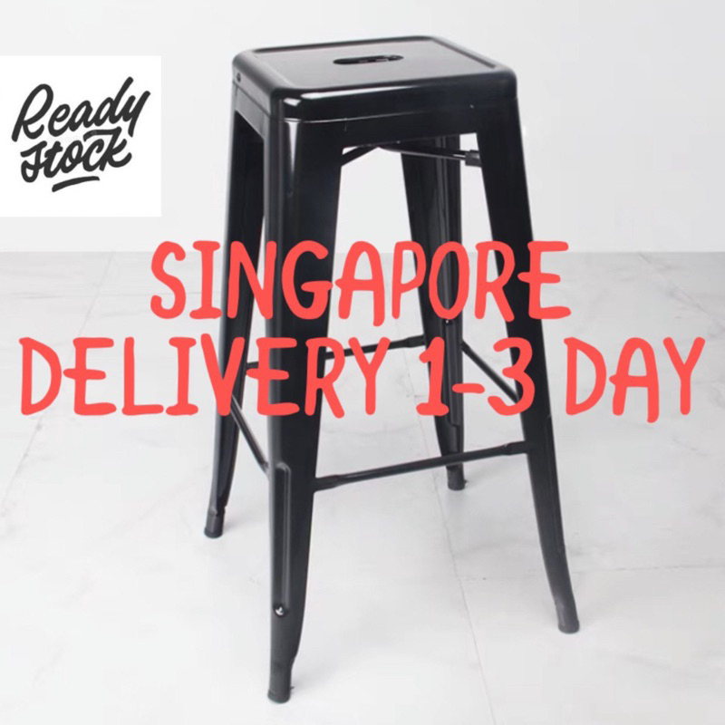 SINGAPORE INSTOCK Julia Iron bar chair high foot square stool fashion