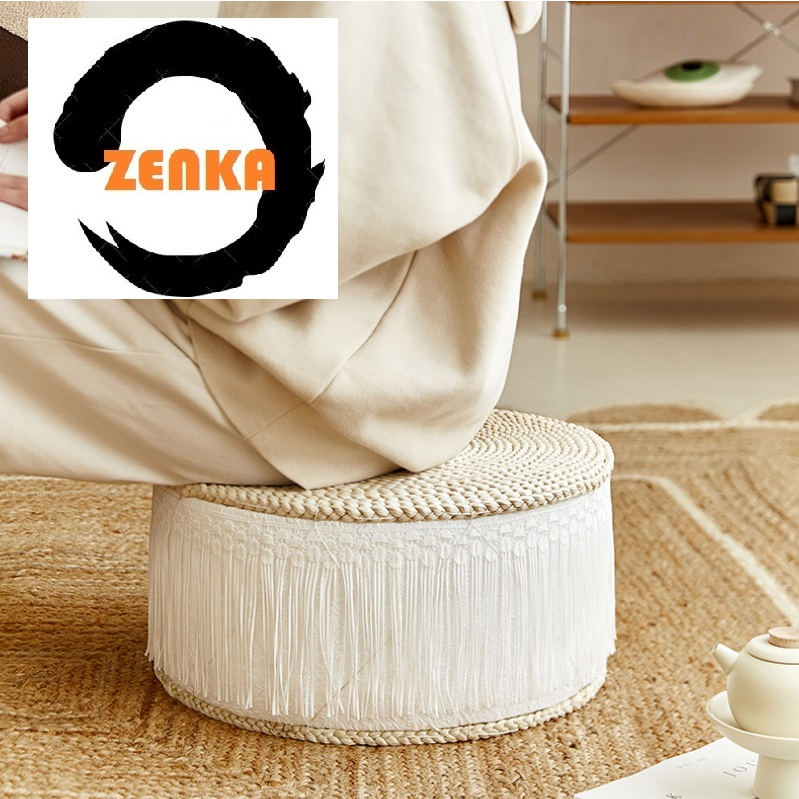 Stool Ottoman Round Seat Cushion Tatami Floor Stool Ottoman ( Ins jap ...