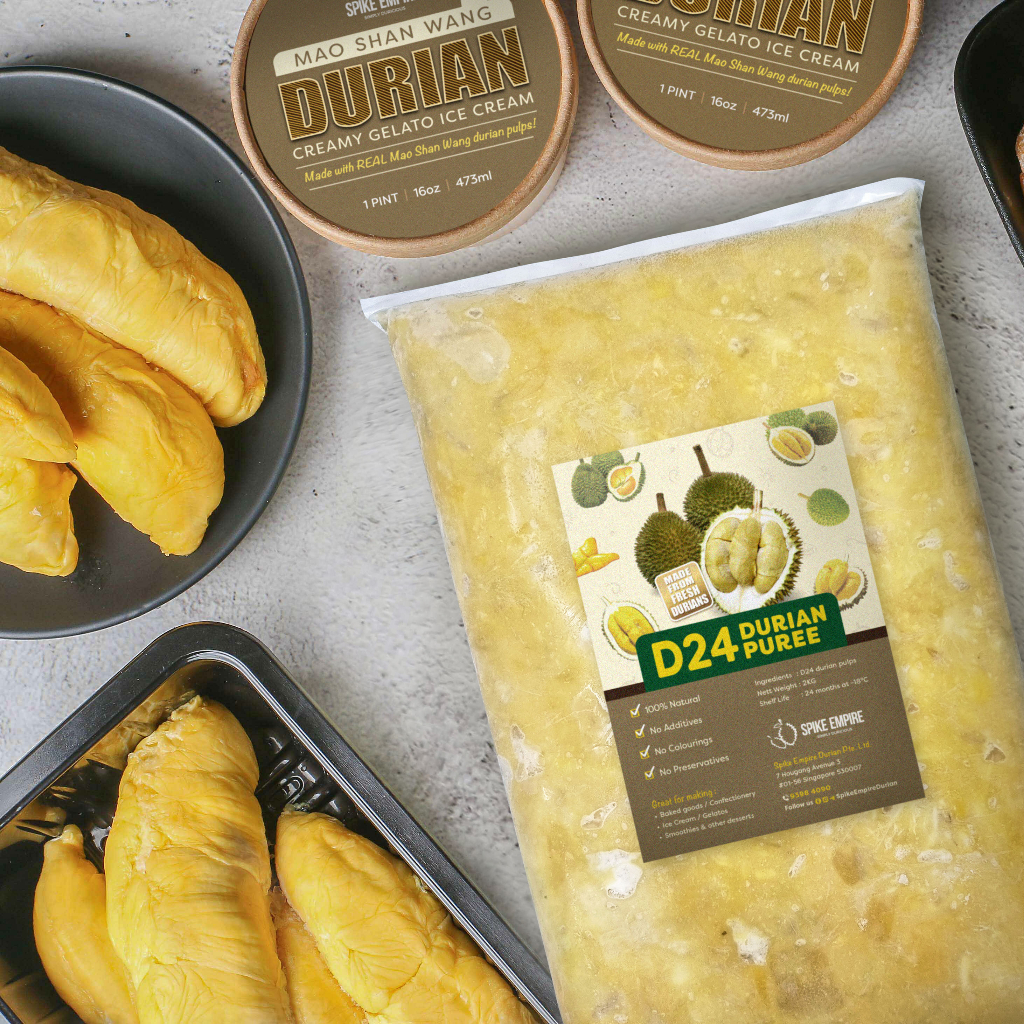 [Spike Empire Durian] D24 Durian Puree 2KG/pack | Shopee Singapore