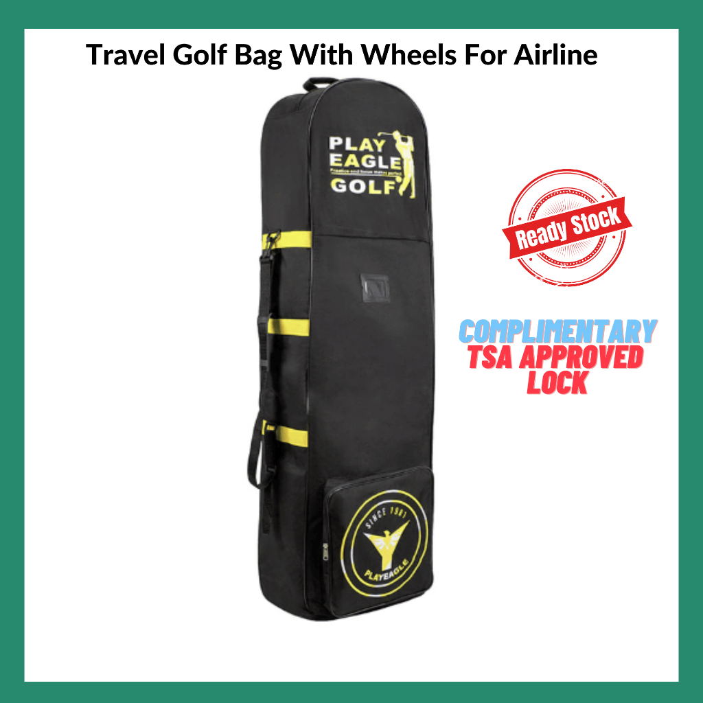 Play Eagle Foldable Travel Golf Bag with Wheels A Collapsible Nylon