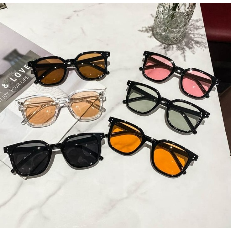 2023 New Korean Square Semi Transparent Sunglasses for Men and Women