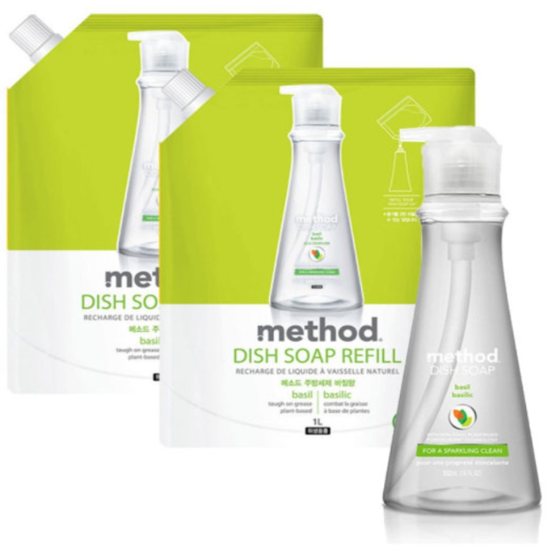 (Ready Stock)Method dish detergent original product 532ml + 2 refills