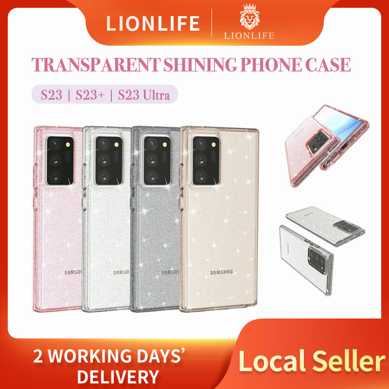 [SG] Transparent Shining Samsung Galaxy TPU+Acrylic Hard Phone Case S23 | S23+ | S23 Ultra Shockproof Fashion