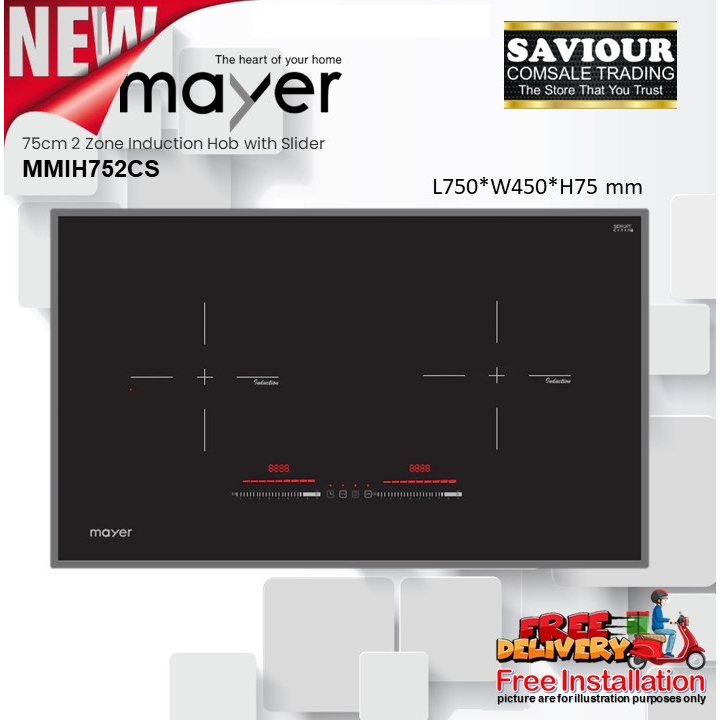 Mayer MMIH752CS 75cm 2 Zone Induction Hob with Slider (New or