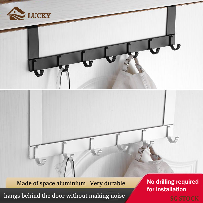 SG STOCK Behind Door Hanger Clothes Hook Bedroom Ajustable Metal