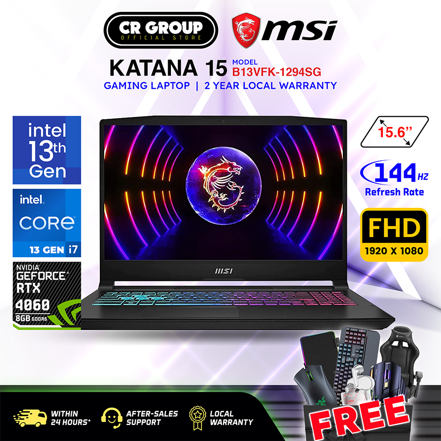  MSI Katana 15 15.6 144Hz FHD Gaming Laptop: 13th Gen